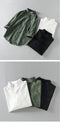 IMG 106 of Cotton Blend Shirt Soft Breathable Summer Flaxen Three-Quarter Length Sleeves Solid Colored Outerwear