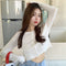 IMG 123 of Teens Summer Hong Kong Women Ruffle Sweater Short Cardigan Tops Outerwear