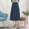 Img 7 - Korean Plus Size Solid Colored Loose Cotton Blend Women Elastic Waist High Skirt