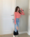IMG 116 of Teens Summer Hong Kong Women Ruffle Sweater Short Cardigan Tops Outerwear