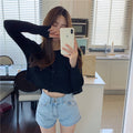 IMG 133 of Teens Summer Hong Kong Women Ruffle Sweater Short Cardigan Tops Outerwear