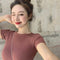 Img 4 - Summer Korean Round-Neck Silk Undershirt T-Shirt Women Slim Look Sweater Thin Tops
