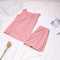 Tank Top Shorts Two-Piece Sets Summer Home Pajamas Ruffle Casual Breathable Women Sleeveless Tops Sleepwear