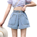 Img 5 - Denim Shorts Women Summer insHigh Waist Korean Loose Cozy Pocket A-Line Wide Leg Hot Pants