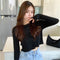 IMG 135 of Teens Summer Hong Kong Women Ruffle Sweater Short Cardigan Tops Outerwear