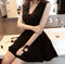 Img 6 - Korean Chiffon Spliced Lotus Flare Sexy Nightclubs Slim Look Sleeveless Strap Dress Chiffon Dress