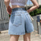 Img 3 - Denim Shorts Women Summer insHigh Waist Korean Loose Cozy Pocket A-Line Wide Leg Hot Pants