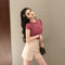 Img 3 - Short Sleeve T-Shirt Women Summer Korean Slimming Round-Neck Student Solid Colored INS Student Tops T-Shirt