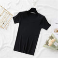 Summer Korean Round-Neck Silk Matching T-Shirt Women Slim Look Sweater Thin Tops Outerwear