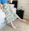 IMG 132 of Summer Japanese Floral High Waist A-Line Women Skirt Printed Beach Skirt