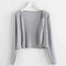 IMG 111 of Inspired Elegant Slim Look Brushed Cotton Cardigan Long Sleeved Short Shawl Tops Women Matching Outerwear