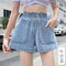 Img 8 - Denim Shorts Women Summer insHigh Waist Korean Loose Cozy Pocket A-Line Wide Leg Hot Pants
