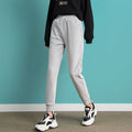 Img 7 -Sport Pants Women Korean Loose Jogger Inner Black Personality Ankle-Length Casual Thin Pants