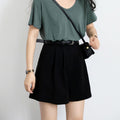 Img 2 - Suits Shorts Women Slim Look Korean Popular Loose All-Matching Casual Outdoor A-Line Straight Wide Leg Pants