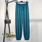 Img 8 - Ice Silk Pleated Pants Women Chiffon Plus Size Loose Lantern High Waist Thin Bell Bottoms Pants