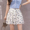Shorts Women Summer Chiffon Floral Skorts Loose Culottes Casual Plus Size High Waist Thin Wide Leg Pants