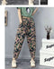 IMG 108 of Cotton Blend Harem Pants Women Summer Thin High Waist Loose All-Matching Printed Plus Size Chequered Casual Pants