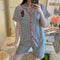 IMG 112 of Pajamas Women Summer Short Sleeve Fresh Looking Cardigan Lapel Sets Loungewear Sleepwear