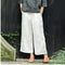 Img 3 - Summer Korean Art Cotton Blend High Waist Wide Leg Pants Women Plus Size Slim Look Elastic Casual