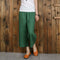 Img 1 - Summer Korean Art Cotton Blend High Waist Wide Leg Pants Women Plus Size Slim Look Elastic Casual