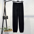 Img 7 - Ice Silk Pleated Pants Women Chiffon Plus Size Loose Lantern High Waist Thin Bell Bottoms Pants