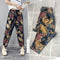 Img 2 - Cotton Blend Harem Pants Women Summer Thin High Waist Loose All-Matching Printed Plus Size Chequered Casual