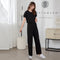 Loungewear Two-Piece Sets Fairy-Look Home Girlfriends Short Sleeve Pajamas Pants Silk Wide-legged Casual Lazy Sleepwear