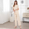 Loungewear Two-Piece Sets Fairy-Look Home Girlfriends Short Sleeve Pajamas Pants Silk Wide-legged Casual Lazy Sleepwear