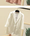 IMG 105 of Blazer Women Flaxen Solid Colored Slim Look Korean Popular Cotton Blend Suit Three-Quarter Length Sleeves Thin Outerwear