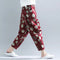 Img 8 - Cotton Blend Harem Pants Women Summer Thin High Waist Loose All-Matching Printed Plus Size Chequered Casual