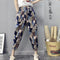 Cotton Blend Wide Leg Pants Women Summer Thin High Waist Loose All-Matching Printed Plus Size Chequered Casual Pants