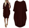 Img 10 - Solid Colored Round-Neck Loose Spliced Plus Size Women Long Dress