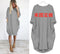 Img 13 - Solid Colored Round-Neck Loose Spliced Plus Size Women Long Dress