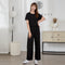 Img 3 - Loungewear Two-Piece Sets Fairy-Look Home Girlfriends Short Sleeve Pajamas Pants Silk Wide-legged Casual Lazy