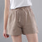 Img 2 - Cotton Women Loose Wide Leg Pants Summer Lace Short Elastic Waist Shorts