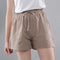 Cotton Women Loose Wide Leg Pants Summer Lace Short Elastic Waist Shorts