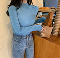 Img 11 - Korean Slimming Slim-Look Long Sleeved Half-Height Collar Women Sweater