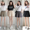 Img 2 - High Waist Cotton Blend Women Summer Loose Line Slim-Look Korean Short Plus Size Thin Wide Leg Casual Shorts