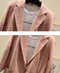 IMG 108 of Blazer Women Flaxen Solid Colored Slim Look Korean Popular Cotton Blend Suit Three-Quarter Length Sleeves Thin Outerwear