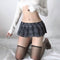 A-Line Skirt Women Fresh Looking College Color-Matching Plaid Pleated Teenage Girl Skirt