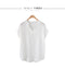 Img 4 - Popular Loose All-Matching Short Sleeve T-Shirt Women Tops Solid Colored Chiffon Shirt Minimalist Stand Collar Blouse