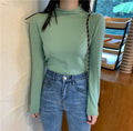 Img 1 - Korean Slimming Slim-Look Long Sleeved Half-Height Collar Women Sweater