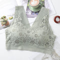 Img 10 - Thin Lace No Metal Wire Bra Flattering Sexy Women Anti-Exposed Bare Back Bralette Breathable One-Piece