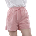 Img 5 - Cotton Solid Colored Shorts Women Elastic Waist Casual Summer All-Matching Track Wide Leg Pants