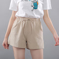 Img 6 - Cotton Solid Colored Shorts Women Elastic Waist Casual Summer All-Matching Track Wide Leg Pants