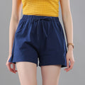 Img 4 - Cotton Solid Colored Shorts Women Elastic Waist Casual Summer All-Matching Track Wide Leg Pants