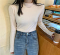 Img 8 - Korean Slimming Slim-Look Long Sleeved Half-Height Collar Women Sweater