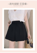 Img 6 - Chiffon Shorts Women Summer Korean Loose Plus Size Slim Look Casual High Waist Wide Leg Pants Hot Outdoor