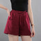 Img 10 - Cotton Solid Colored Shorts Women Elastic Waist Casual Summer All-Matching Track Wide Leg Pants