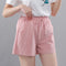 Img 9 - Cotton Solid Colored Shorts Women Elastic Waist Casual Summer All-Matching Track Wide Leg Pants